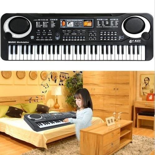 61 Key Digital Music Piano Keyboard Portable Electronic Musical Instrument with Microphone for Beginners Kids Adults
