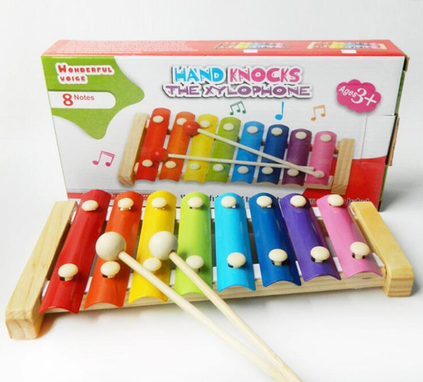 Wooden 8 Notes Basics Classic Xylophone,Musical Instrument Music Toys for Kids Baby with 2 Wood Mallets