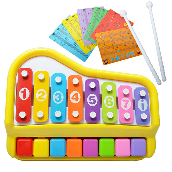 2018 new children's playing toy hand-piano children's percussion musical instrument percussion instrument eight-key hand knock piano infant