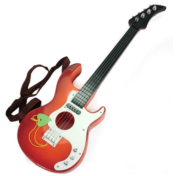 Children Educational Toy Musical Mini Guitar With 4 Strings Brown or Orange for Beginners Practice Kids Boys & Girls Toy Gift
