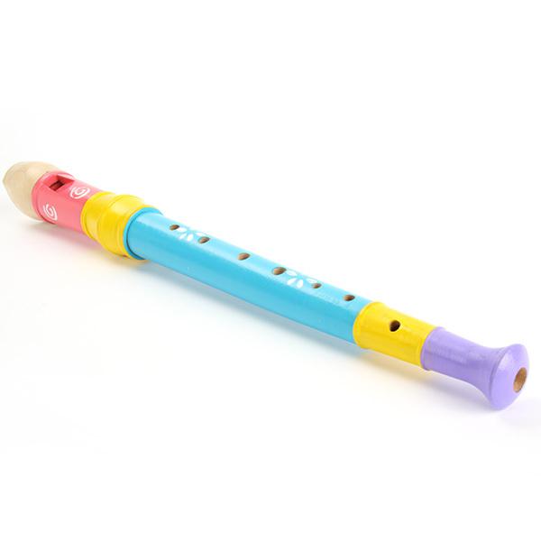 Wholesale-Colorful Baby Wooden Flute Musical Instrument Music Developmental Children Toys Freeshipping