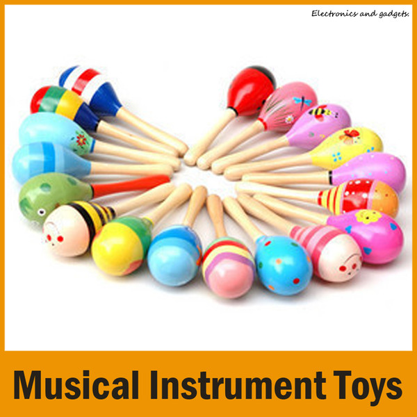 Colorful Kids Children Toys Musical Instrument Maraca Wooden Percussion Instrument Musical Toy for KTV Party New Arrival