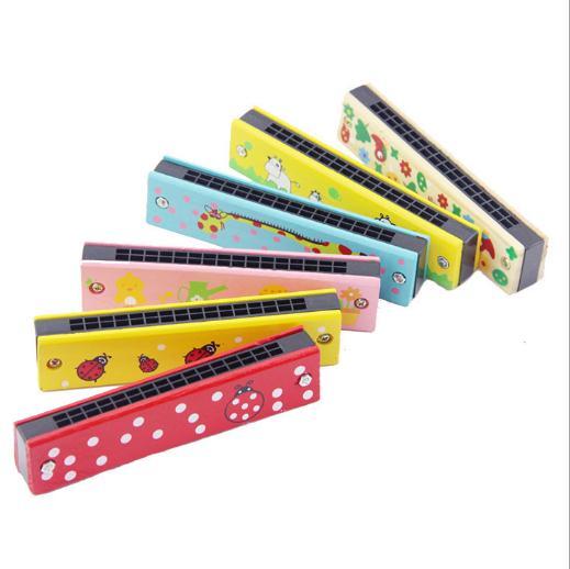 1PC Baby Kids Child Colorful Wooden Harmonica Toy Educational Musical Woodwind Instrument for Children Gift Present