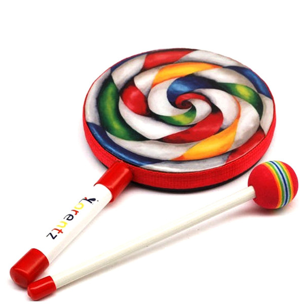 Percussion Instrument 6 Inch Lollipop Drums Music Teaching Aid Musical Lps Toys Pandeiro 15CM Carl