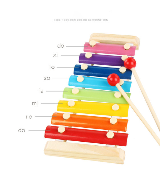 2019 latest wooden knocking piano children's toys early education puzzle octave small knock on the piano