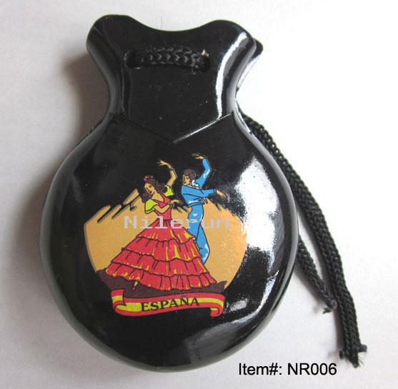 percussion instrument toy black Spanish wood castanets