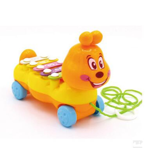 Free Shipping--New children's cartoon drag caterpillar eight-tone percussion piano children's educational toys baby musical instrument toys
