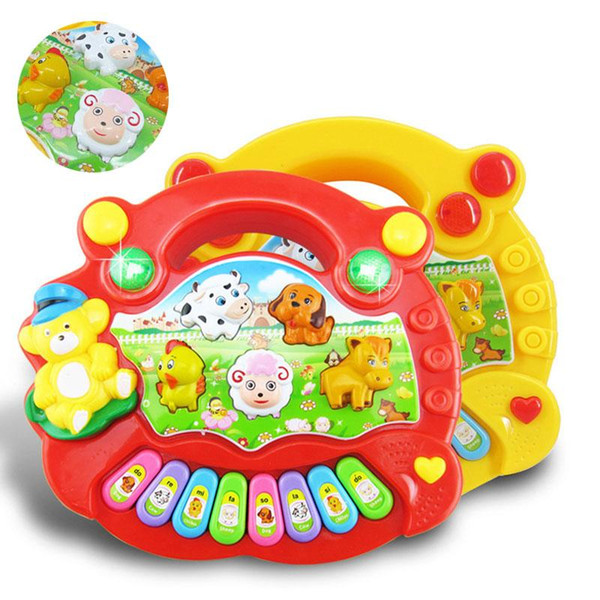Baby Kids Smart Animal Farm Mobile Piano Smart Music Toy English Early Toys for Gift FJ88