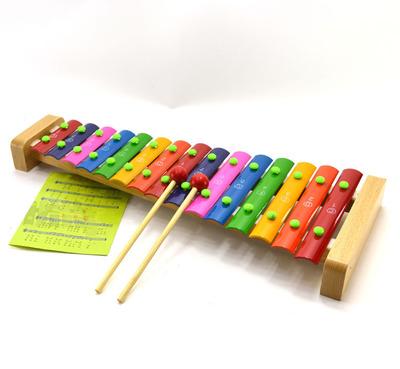 Children percussion instrument Wooden toy hand clappers on the 15-tone pianoBeginner musical instrument ,trainin