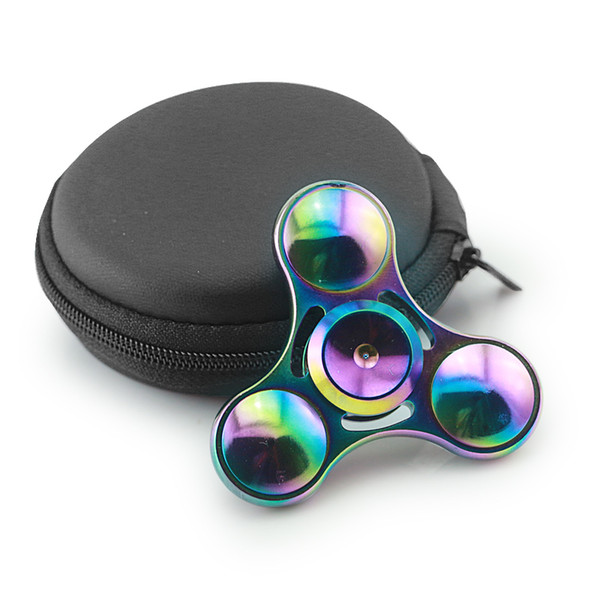 Tri Fidget Metal Hand Finger Spinner Rainbow Colors gold Aluminum Colorful EDC Tri-Spinner Toys Hand Spinner Fidget Decompression Toy