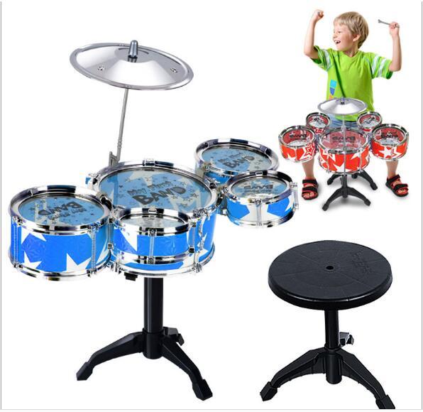New Hot Simulation Drum for children suit percussion instruments Large Jazz Drums musical instruments drums equipped with stool