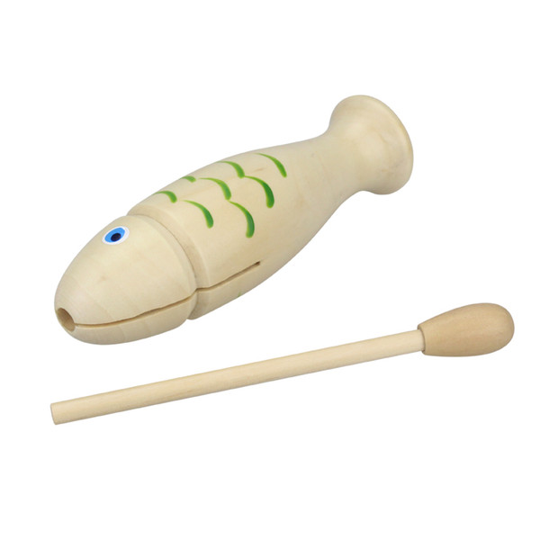 Fish Shape Tone Block Music Instruments Kids Children Kindergarten Teaching aids Wooden Toys -15*4.6CM
