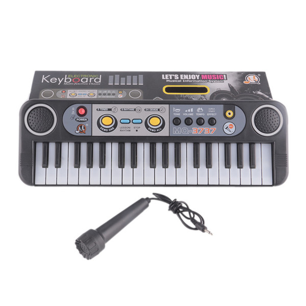 Mini Electronic piano Multifunctional 37 Keys Electone Keyboard Musical Toys with Microphone Educational Toys for Children Beginners