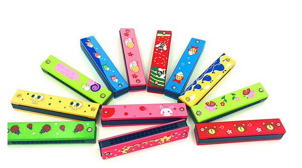 Cartoon Children Harmonica Fun Double Row 16 Holes Musical Instrument Durable Non Toxic Educational Toys Fashion