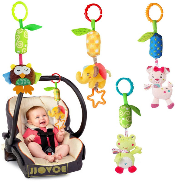 10PCS Animal Handbells Musical Developmental Toy Bed Bells Kids Baby Soft Toys Rattle