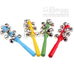 Pet Lovely Prom Gift Colorful Infant Wooden Jingle Bells Rattles Wood instrument Baby Rattle Toy Educational toys
