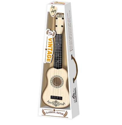 NFSTRIKE Children Guitar Type Ukulele 4 Strings Learning Early Educational Musical Instruments Toys For Kids - White Wood Grain