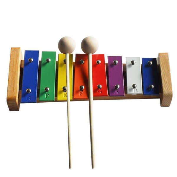 New Multi-Colored 8 Keys Xylophone 2 Wooden Mallets For Children Kids Toy Educational Music learning toy