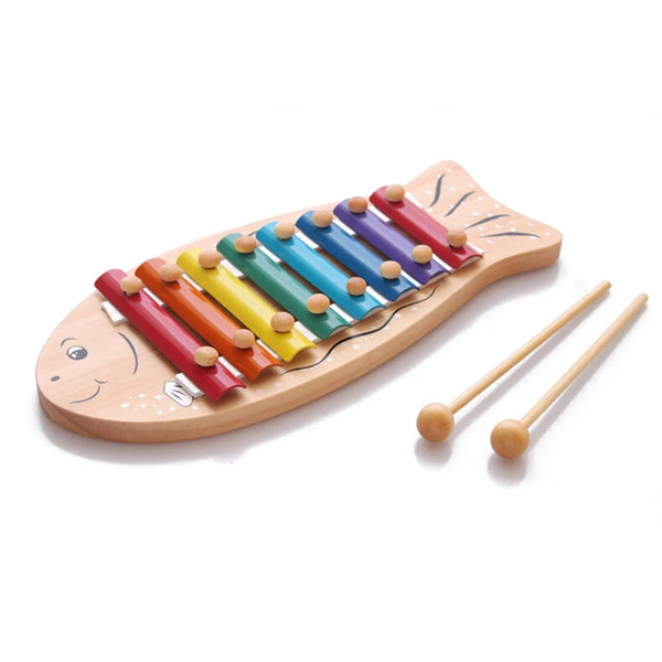 Free shipping child Orff Musical instruments Eight tone wood Hand knock on the piano toy 10-11 months Baby educational toys