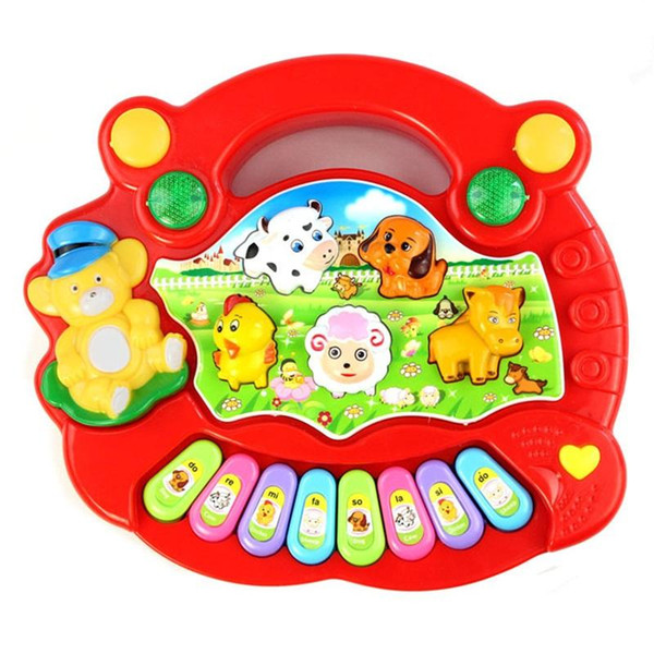 2017 Music Songs New Useful Popular Baby Kid Animal Farm Piano Music Toy Developmental Yellow Brinquedo Educativo Lowest Prcie