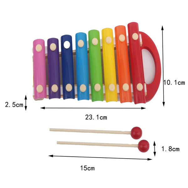 wooden eight-tone children's toys wooden children enlightenment wood percussion instruments wholesale toys