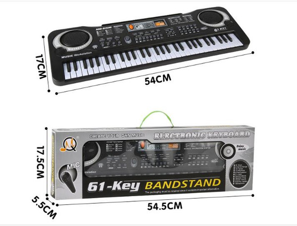 Multifunction 61 keys Early Education Music Electronic Keyboard With Mikephone Kid Piano Organ Record Playback with Retail pack