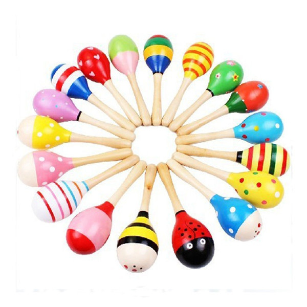 30PCS New Cute Baby Kids Sound Music Gift Toddler Rattle Musical Wooden Colorful Toys