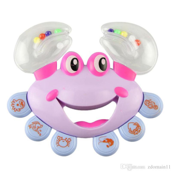 Brand High quality Kids Baby Crab Design Handbell Musical Instrument Jingle Shaking Rattle Toy wholesale