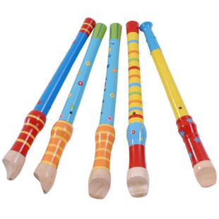 Hot sale Colorful Wood Music Instrument Toy Flute and Piccolo Toys Learning Best Gift For Children