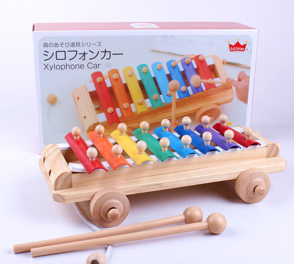 Eight tones on piano music wooden toys children instrument Baby quiz drag toys