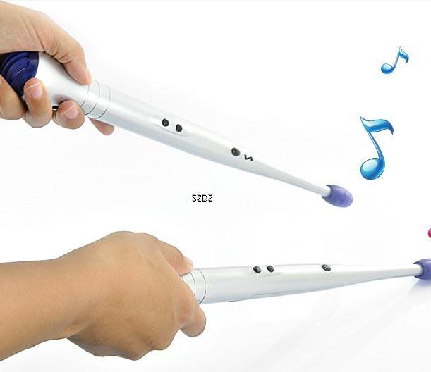 Wholesale-1 x Pair Electronic Air Drum Rock Beat Rhythm Stick Party Gimmick Musical percussion instrument for Kid Children Toy