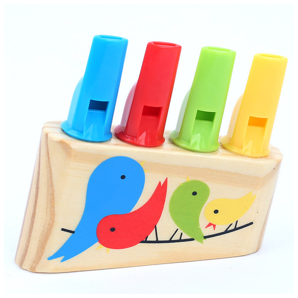 Rainbow Panpipe Wooden Toy Birds Whistle Flute Musical Educational Kids Children Kindergarten School Teaching aids