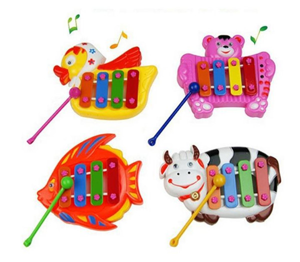 2017 hot Children's Cute Cartoon Musical Educational Animal Developmental Music Bell Toy 4 Tones for Kids Baby RANDOM DESIGN