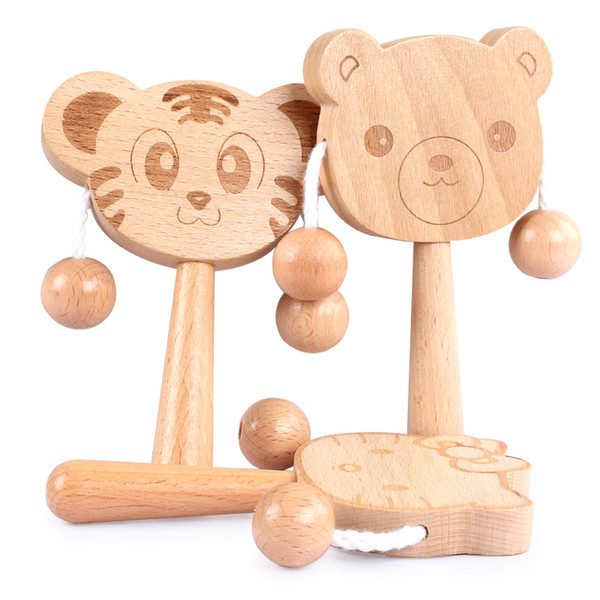 Free shipping baby Woody Rattle baby Can bite toys 0-1 years old New born children toys