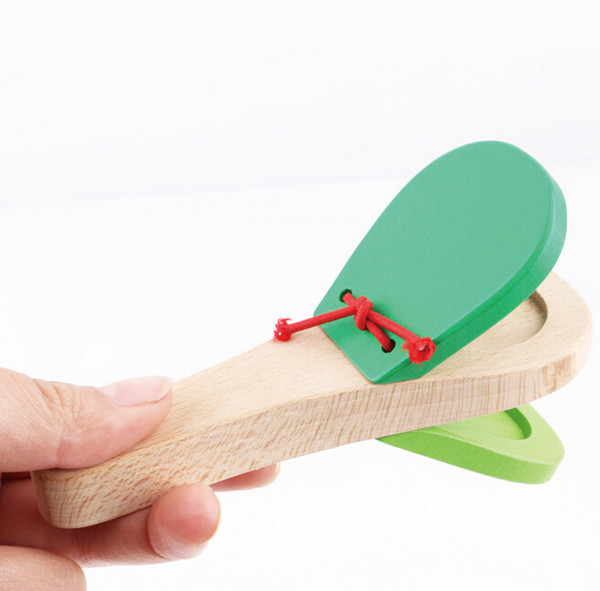 Wooden Castanet Clapper Educational Toy Musical Percussion Kids Baby Early Learning