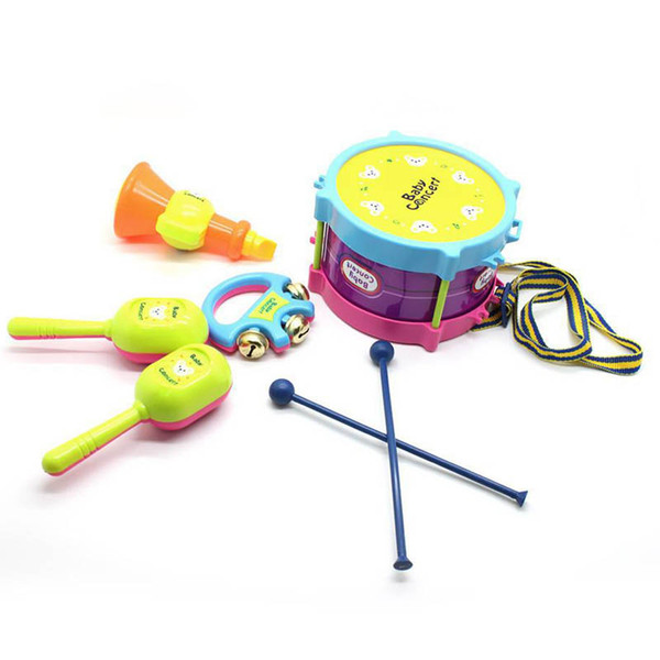 5Set Roll Drum Musical Toy Instruments Band Kit for Kids Children Baby Gift Hobbies Learning Education Toy Musical Instrument)