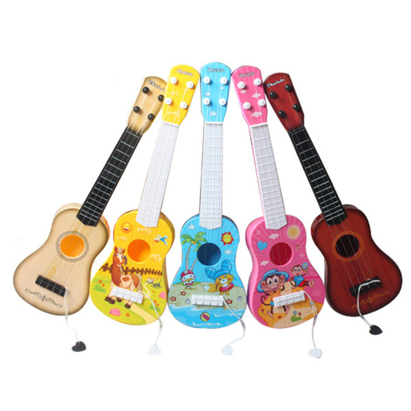 Colorful Acoustic 4 String Mini Basswood Ukulele Musical Instrument Toy Learning Educational Music Toys For KIDS