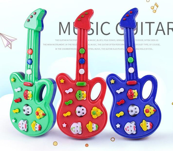 DHL 72pcs New Fashion Cartoon toy guitar High Quality Music Electric Guitar Kids Musical Instruments Educational Toys For Children Gifts