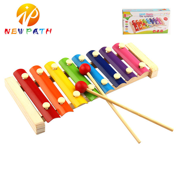 Learning&Education Wooden Xylophone For Children Kid Musical Toys Knock Piano Octave Xylophone Wisdom Juguetes 8-Note Music Instrument