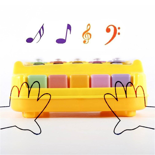 Musical Toy Educational Piano Music Toy with Two Piano Sticks for Baby Kids Five easy-to-press keys