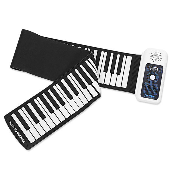 Portable Silicone 88 Keys Hand Roll Up Piano With MIDI Electronic Keyboard 140 Tones 128 Rhythms Dual-Core Speaker Roll Up Piano VB
