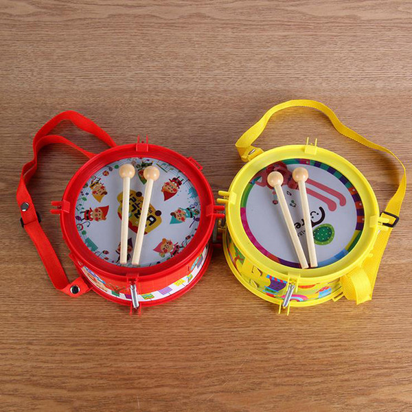 Wholesale 15cm cartoon hand beat drums drums baby equipment children's educational toys with rope puzzle toys drums