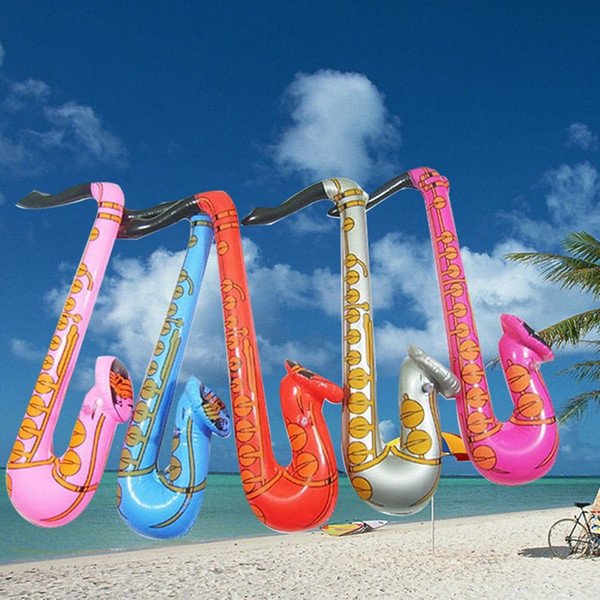 20PCS 60cm Inflatable Jazz Instrument Sax Kids Toys Musical Fancy Party Decoration Blow Up Saxophone Hot Random Color