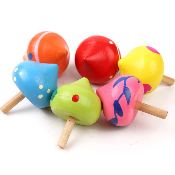 Creative Rotate Gyroscope Children Spinner Toy Gift Wooden Spinning Top Kid Novelty Games Multi Colour 0 75yw C R