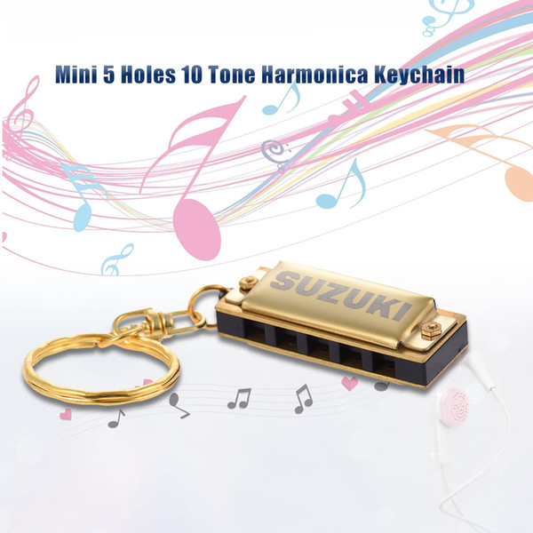 Suzuki Mini 5 Holes 10 Tone Harmonica, pretty good accessory for your children and friends as a gift.