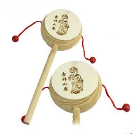 Children's toys rattles non-sheepskin wooden wooden hand bells early education puzzle baby toys 0-1 years old