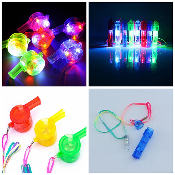 LED Flash Whistle Luminous Noise Maker Kids Children Toys Birthday Party Festival Novelty Props Christmas Noise Maker Toy GGA773 1000pcs