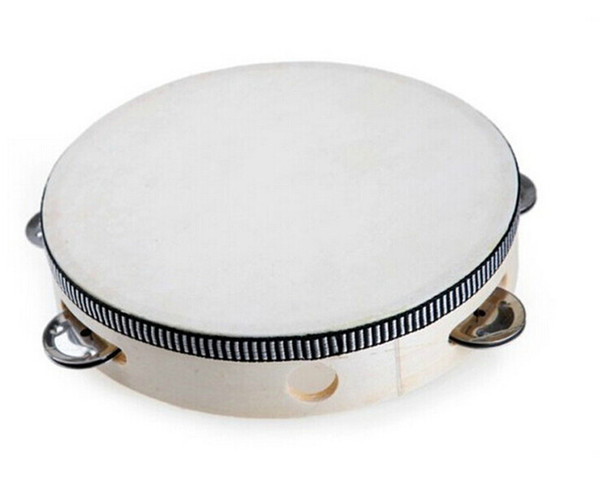 90pcs new arrive Toy Musical Instrument Tambourine 6 inch Hand Held Tambourine Drum Bell Birch Metal Jingles Musical Toy for KTV Party D126