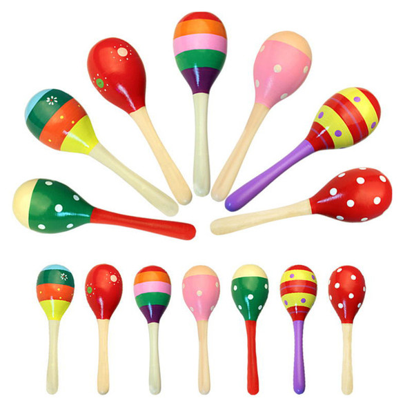 Hot Selling Baby Wooden Toy Baby cute S M L Sizes Rattle sand Hammer Training Toys musical instruments Educational Toys