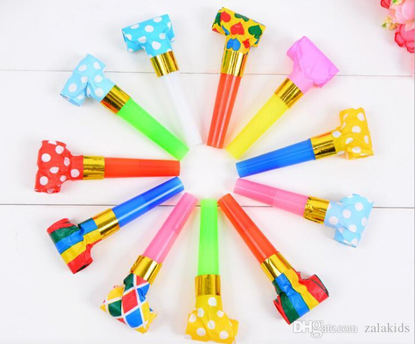 Wholesale Multi Color Blowouts Whistles Noicemaker Toys Goody Bags For Kids Gifts Birthday Party Favors Supplies